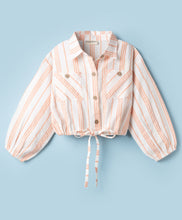 Load image into Gallery viewer, Cotton Striped Full Sleeves Collared Top