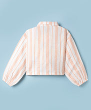 Load image into Gallery viewer, Cotton Striped Full Sleeves Collared Top