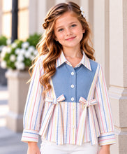 Load image into Gallery viewer, Cotton Striped Full Sleeves Shirt Top