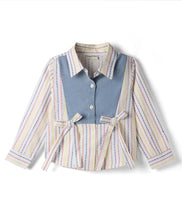 Load image into Gallery viewer, Cotton Striped Full Sleeves Shirt Top