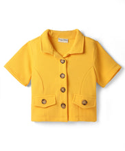 Load image into Gallery viewer, Waffle Fabric Solid with Pocket Flap Shirt Top