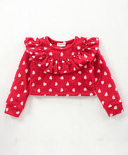 Load image into Gallery viewer, Hearts with Frill Polar Fleece Top Skirt Set