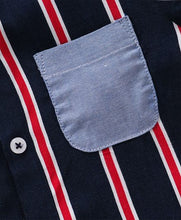 Load image into Gallery viewer, CrayonFlakes Soft and comfortable Striped Printed Shirt - Navy