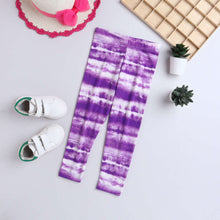 Load image into Gallery viewer, CrayonFlakes Soft and comfortable Tie and Dye Printed Leggings - Purple