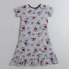 Load image into Gallery viewer, Teddy Printed Nighty - Grey