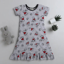 Load image into Gallery viewer, Teddy Printed Nighty - Grey