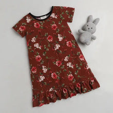 Load image into Gallery viewer, Floral Printed Nighty - Brown