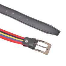 Load image into Gallery viewer, CrayonFlakes Children's Belt Multicolor Stretchable Canvas & Black PU Leather