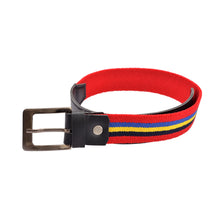 Load image into Gallery viewer, CrayonFlakes Children's Belt Multicolor Stretchable Canvas & Black PU Leather