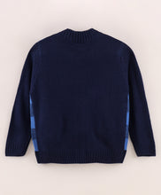 Load image into Gallery viewer, Ship Fine Knit Full Sleeves Pullover Front Open Sweater - Blue