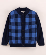 Load image into Gallery viewer, Ship Fine Knit Full Sleeves Pullover Front Open Sweater - Blue