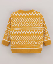 Load image into Gallery viewer, Jacquard Fine Knit Full Sleeves Pullover Sweater - Yellow
