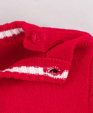 Load image into Gallery viewer, Striped Fine Knit Full Sleeves Pullover Sweater - Red