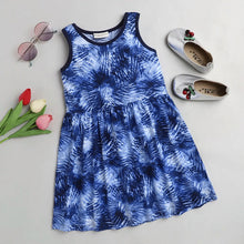 Load image into Gallery viewer, CrayonFlakes Soft and comfortable Tie and Dye Printed Dress / Frock - Blue