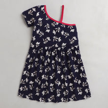 Load image into Gallery viewer, CrayonFlakes Soft and comfortable Floral Printed Dress / Frock - Navy