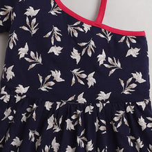Load image into Gallery viewer, CrayonFlakes Soft and comfortable Floral Printed Dress / Frock - Navy