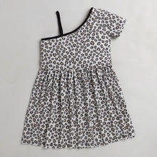 Load image into Gallery viewer, CrayonFlakes Soft and comfortable Animal Printed Dress / Frock - Offwhite