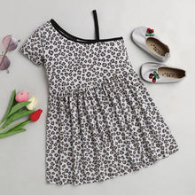 Load image into Gallery viewer, CrayonFlakes Soft and comfortable Animal Printed Dress / Frock - Offwhite