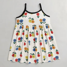 Load image into Gallery viewer, CrayonFlakes Soft and comfortable Floral Printed Dress / Frock - Offwhite