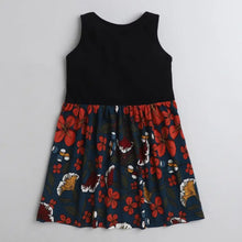 Load image into Gallery viewer, CrayonFlakes Soft and comfortable Floral Printed Bow Dress / Frock