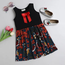 Load image into Gallery viewer, CrayonFlakes Soft and comfortable Floral Printed Bow Dress / Frock