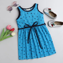 Load image into Gallery viewer, CrayonFlakes Soft and comfortable Abstract Printed with Belt Dress / Frock