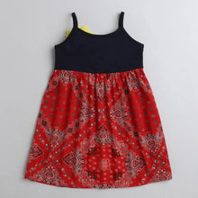 Load image into Gallery viewer, CrayonFlakes Soft and comfortable Abstract Printed Strap Dress / Frock