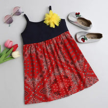 Load image into Gallery viewer, CrayonFlakes Soft and comfortable Abstract Printed Strap Dress / Frock