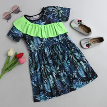 Load image into Gallery viewer, CrayonFlakes Soft and comfortable Forest Printed Front Frill Dress / Frock