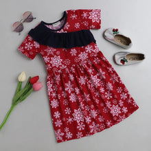 Load image into Gallery viewer, CrayonFlakes Soft and comfortable Stars Printed Front Frill Dress / Frock