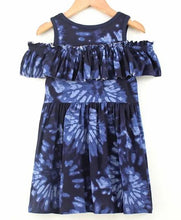 Load image into Gallery viewer, CrayonFlakes Soft and comfortable Tie and Dye Cold Shoulder Frill Dress / Frock