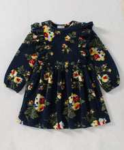 Load image into Gallery viewer, Floral Polar Fleece Dress Cotton Leggings Set