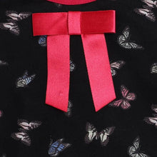 Load image into Gallery viewer, CrayonFlakes Soft and comfortable Butterflies Printed Dress / Frock - Black