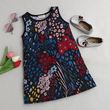 Load image into Gallery viewer, CrayonFlakes Soft and comfortable Floral Printed Dress / Frock - Black