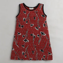 Load image into Gallery viewer, CrayonFlakes Soft and comfortable Floral Printed Dress / Frock - Red