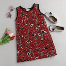 Load image into Gallery viewer, CrayonFlakes Soft and comfortable Floral Printed Dress / Frock - Red