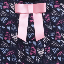 Load image into Gallery viewer, CrayonFlakes Soft and comfortable Hearts Printed Dress / Frock - Navy
