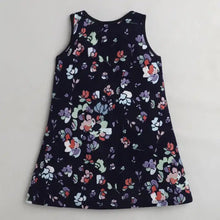 Load image into Gallery viewer, CrayonFlakes Soft and comfortable Floral Printed Dress / Frock - Navy