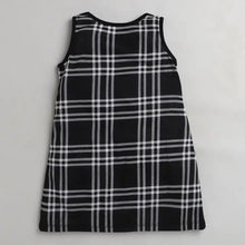Load image into Gallery viewer, CrayonFlakes Soft and comfortable Checkered Printed Dress / Frock - Black