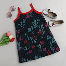 Load image into Gallery viewer, CrayonFlakes Soft and comfortable Floral and Polka Closed Strap Dress / Frock