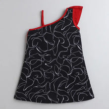 Load image into Gallery viewer, CrayonFlakes Soft and comfortable Abstract Front Frill Single Strap Dress / Frock