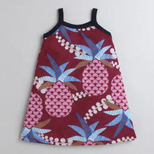 Load image into Gallery viewer, CrayonFlakes Soft and comfortable Pineapple Printed Closed Strap Dress / Frock