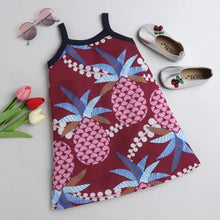 Load image into Gallery viewer, CrayonFlakes Soft and comfortable Pineapple Printed Closed Strap Dress / Frock