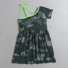 Load image into Gallery viewer, CrayonFlakes Soft and comfortable Camouflage Open Strap Sleeve Dress / Frock
