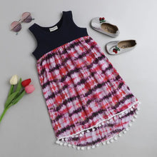 Load image into Gallery viewer, CrayonFlakes Soft and comfortable Abstract High Low Sleeveless Dress / Frock