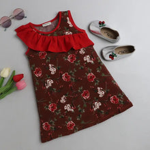 Load image into Gallery viewer, CrayonFlakes Soft and comfortable Floral with Front Frill Dress / Frock