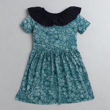 Load image into Gallery viewer, CrayonFlakes Soft and comfortable Floral Printed Neck Frill Dress / Frock