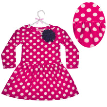 Load image into Gallery viewer, CrayonFlakes Soft and comfortable CrayonFlakes Kids Wear for Girls Pink Full Sleeves Fleece Frock