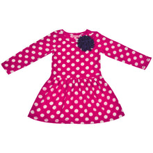 Load image into Gallery viewer, CrayonFlakes Soft and comfortable CrayonFlakes Kids Wear for Girls Pink Full Sleeves Fleece Frock