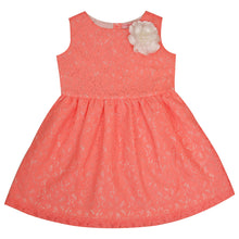 Load image into Gallery viewer, CrayonFlakes Soft and comfortable CrayonFlakes Kids Wear for Girls Net Fabric Sleeveless Frock Floral Dress / Frock